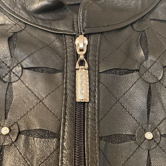 Black leather lamb skin jacket - Picture 2 of 8